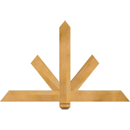 Ekena Millwork Kennewick Rough Sawn Timber Gable Bracket, Western Red Cedar, 48"W x 30"H x 2"D x 4"F, 15/12 Pitch GBW048X30X0204KEN00RWR